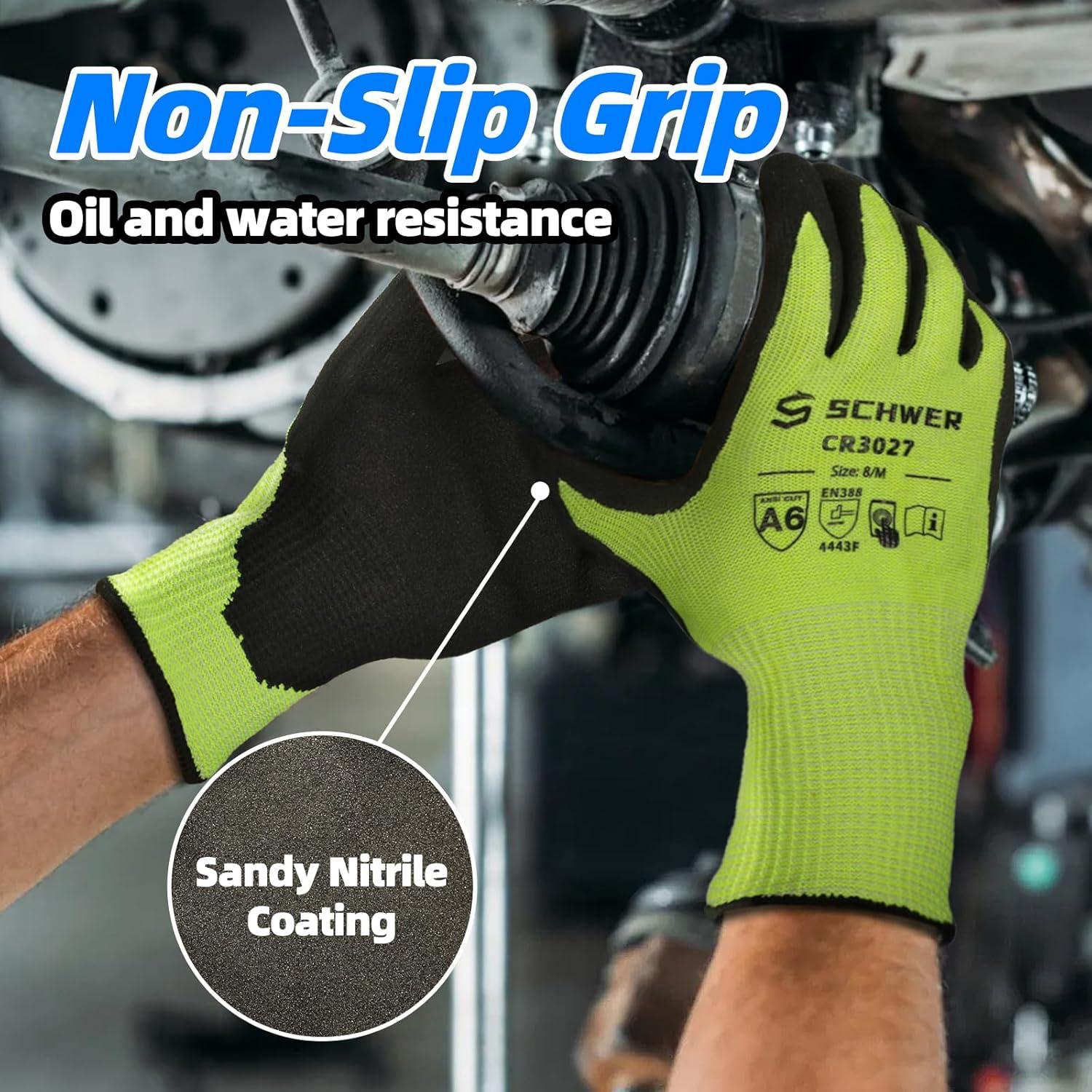 Guantes Resistentes al Corte Schwer Talla L ANSI A6 + Mangas Nivel 5