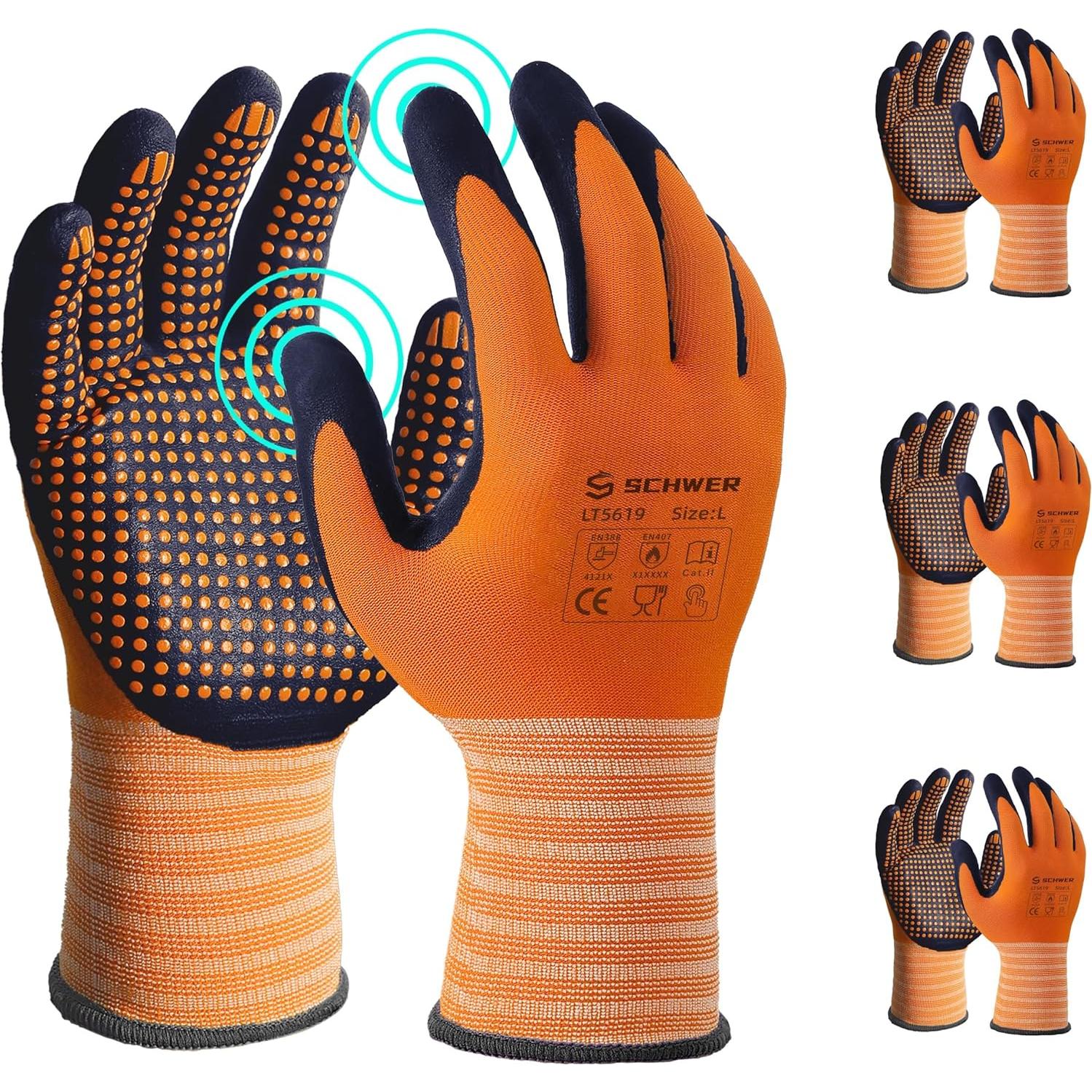 Guantes de Trabajo Schwer LT5619 L Nitrilo + Mangas ANSI A9