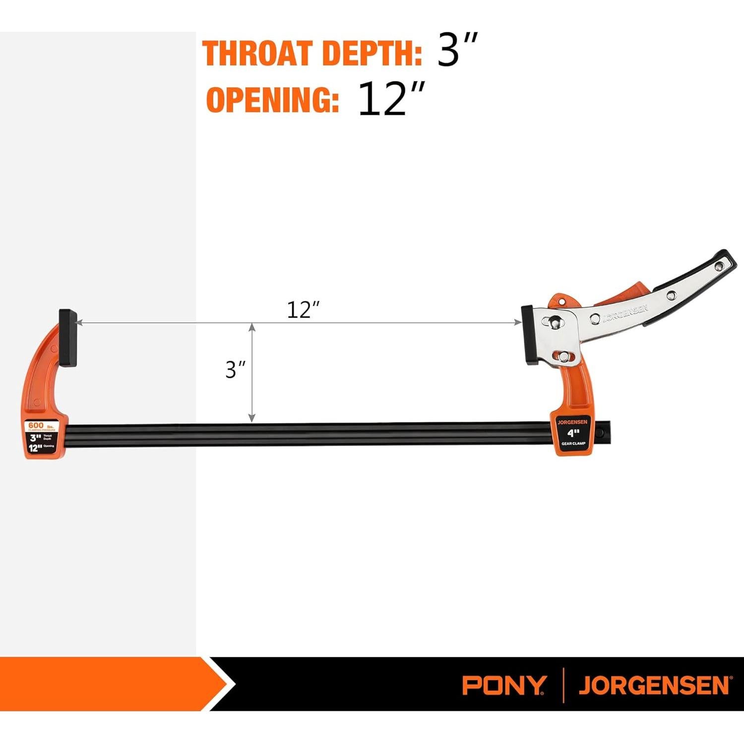 Juego de abrazaderas de barra Jorgensen 30.48 cm - 600 kg - 2 unidades