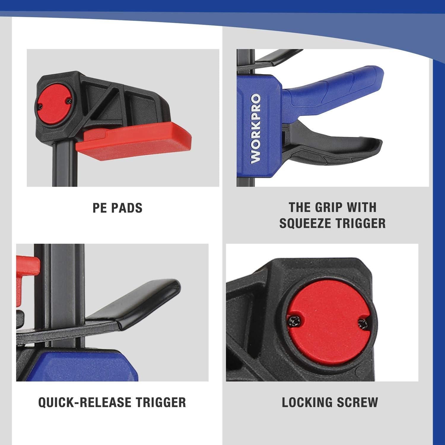 Abrazaderas de Carpintería WORKPRO 12" 2-Pack 150LBS