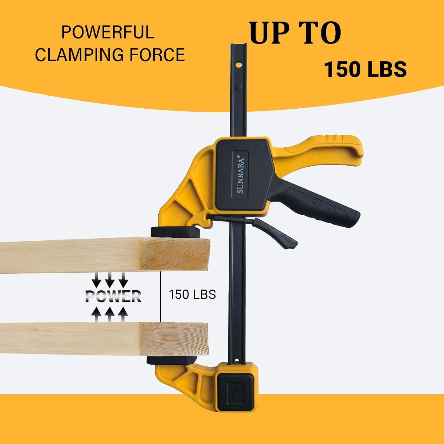 Juego de 6 Abrazaderas de Barra Sunbaba 30cm y 15cm 68kg