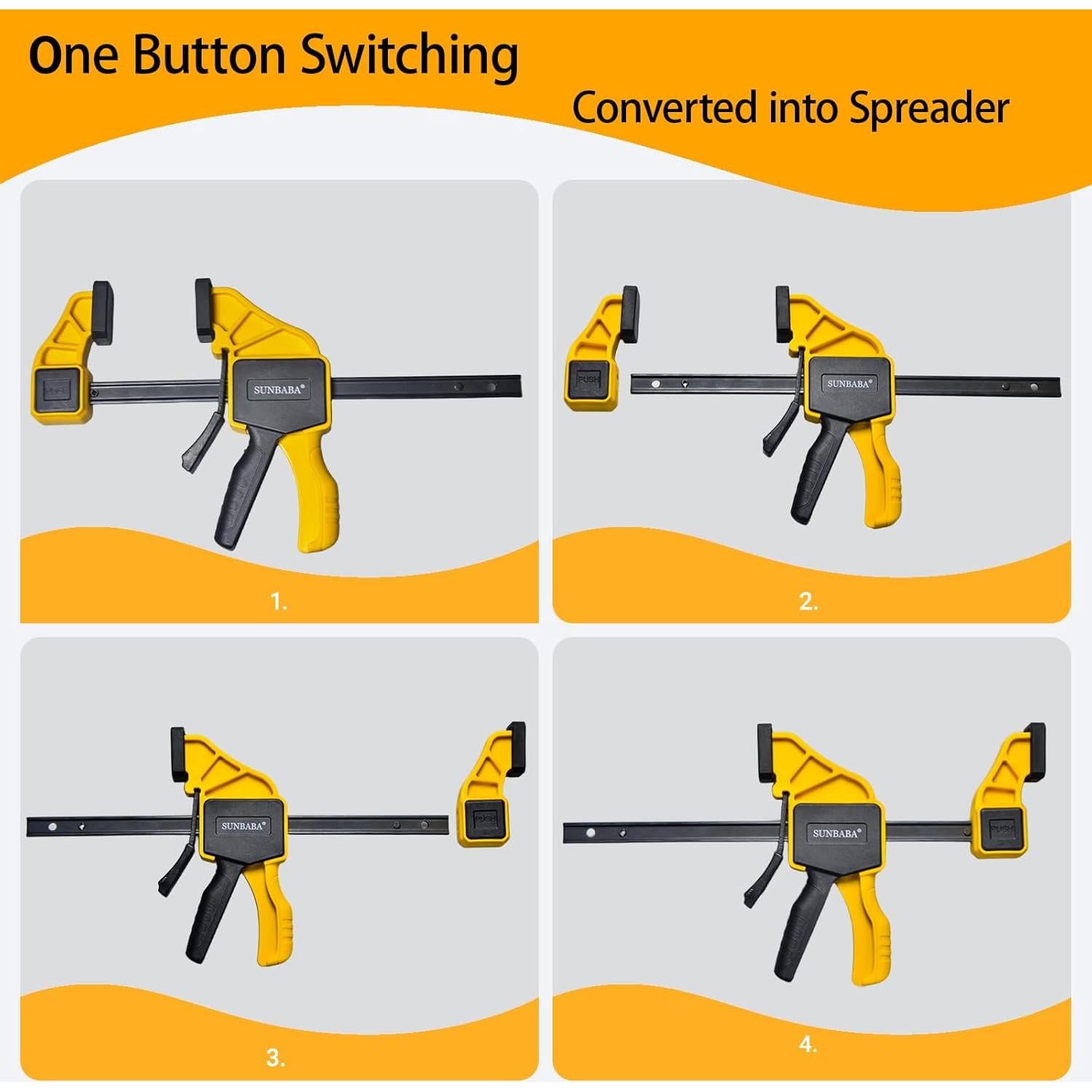 Juego de 6 Abrazaderas de Barra Sunbaba 30cm y 15cm 68kg