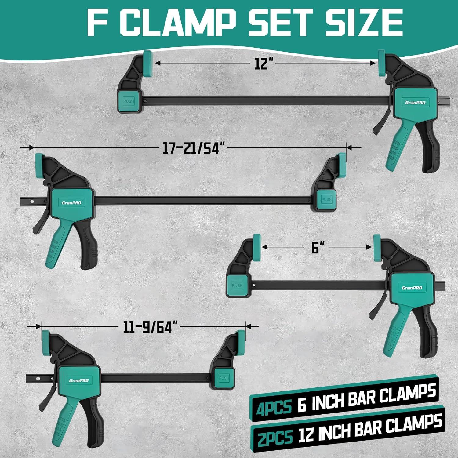 Paquete de 8 Abrazaderas de Barra GrenPRO 6" y 12"