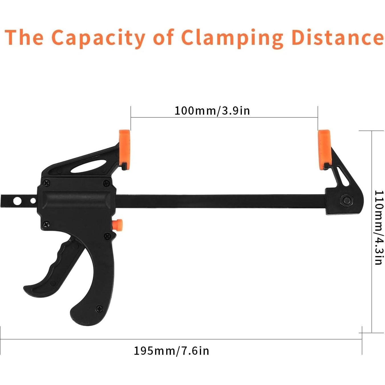 Abrazaderas de barra de 10 cm Wujinsongmy, 5 piezas de carpintería