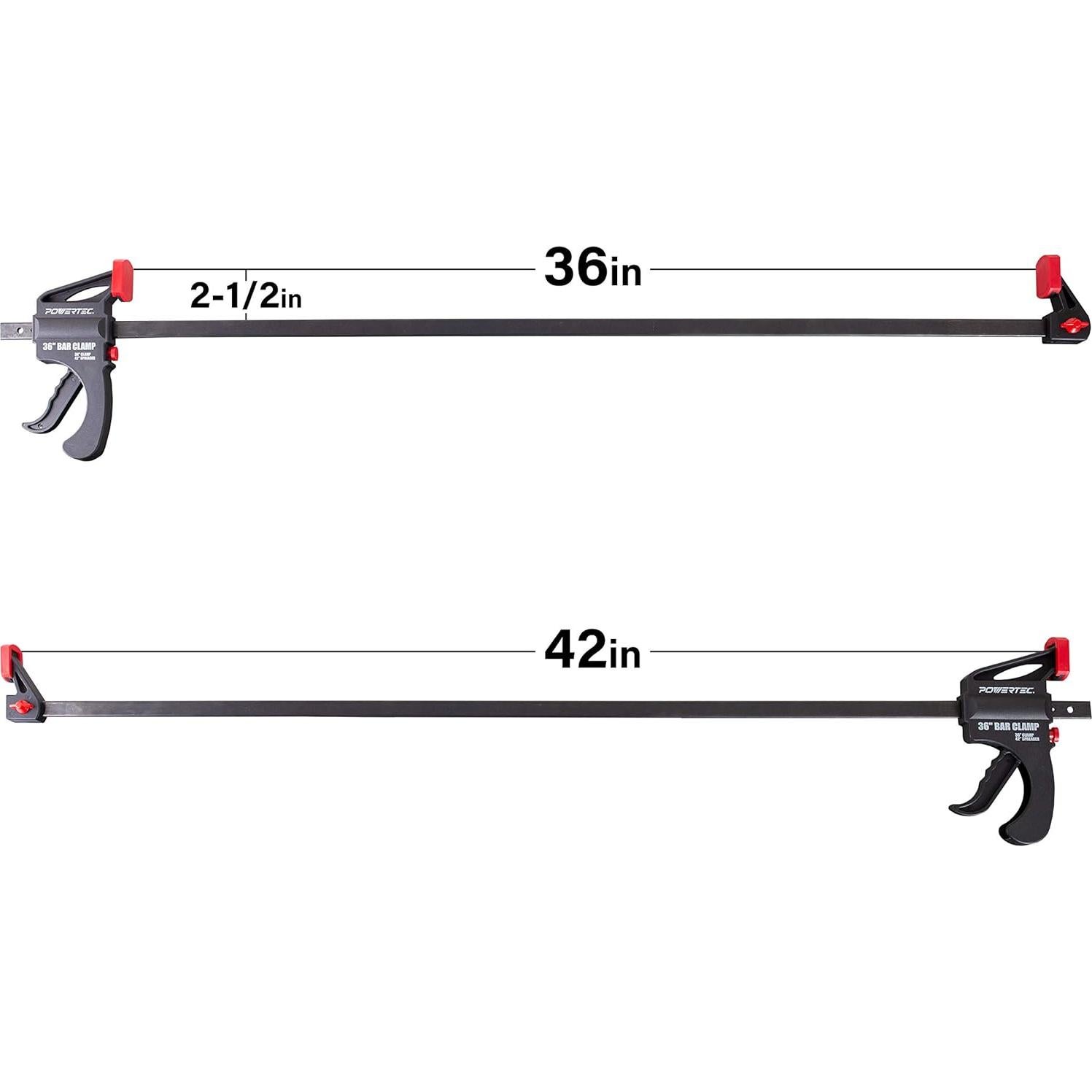 Abrazaderas de Barra POWERTEC 36" con Esparcidor 42" - 2PK