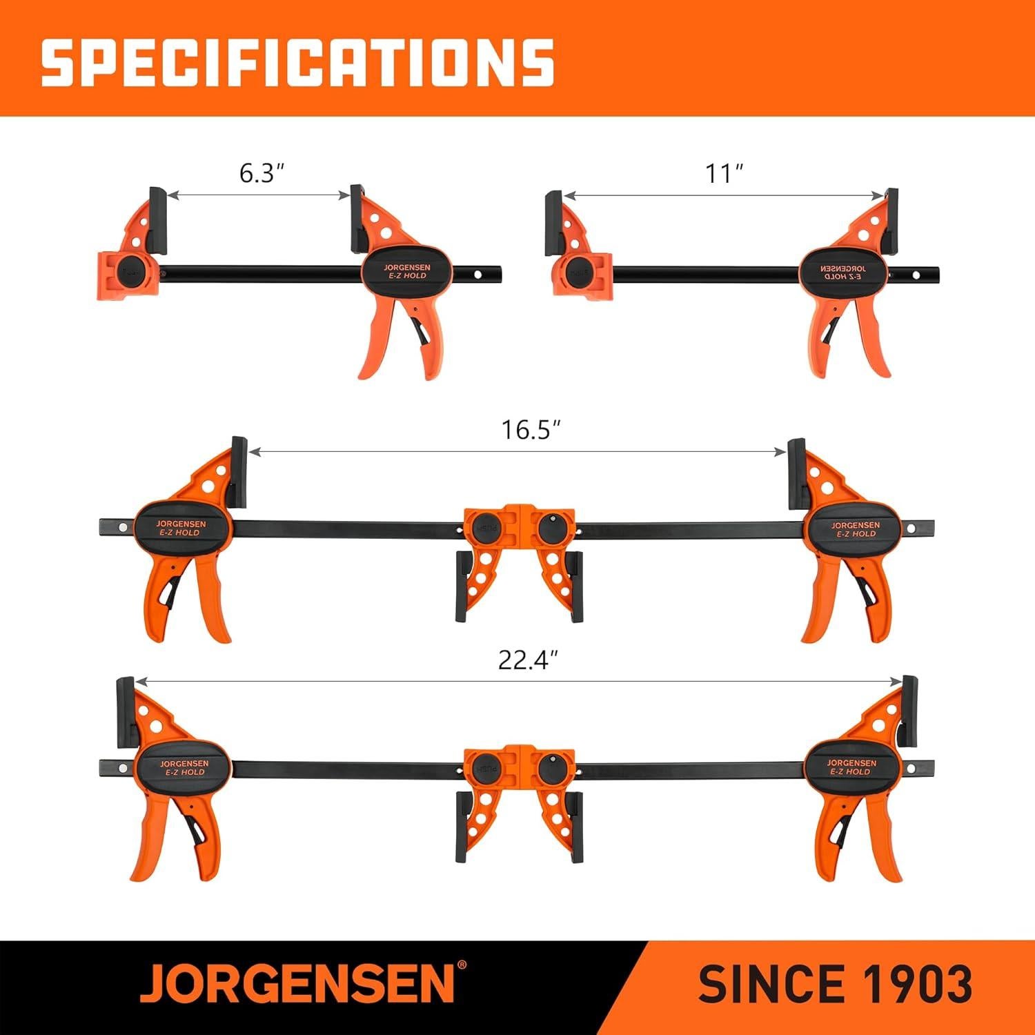 Abrazaderas Jorgensen E-Z Hold 6" Paquete de 4 - 68 kg
