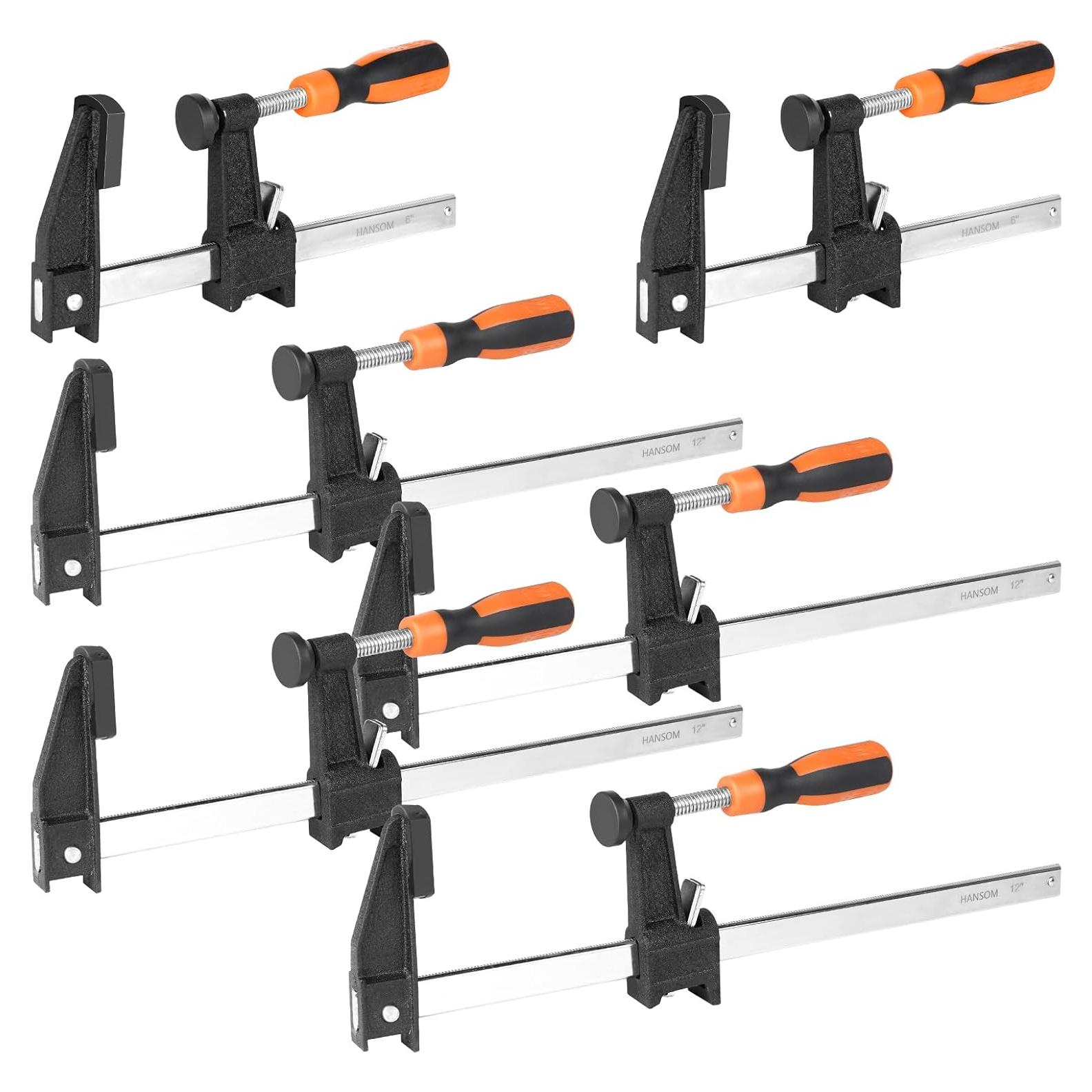 Juego de 6 Abrazaderas de Barra HANSOM 30.48 cm y 15.24 cm