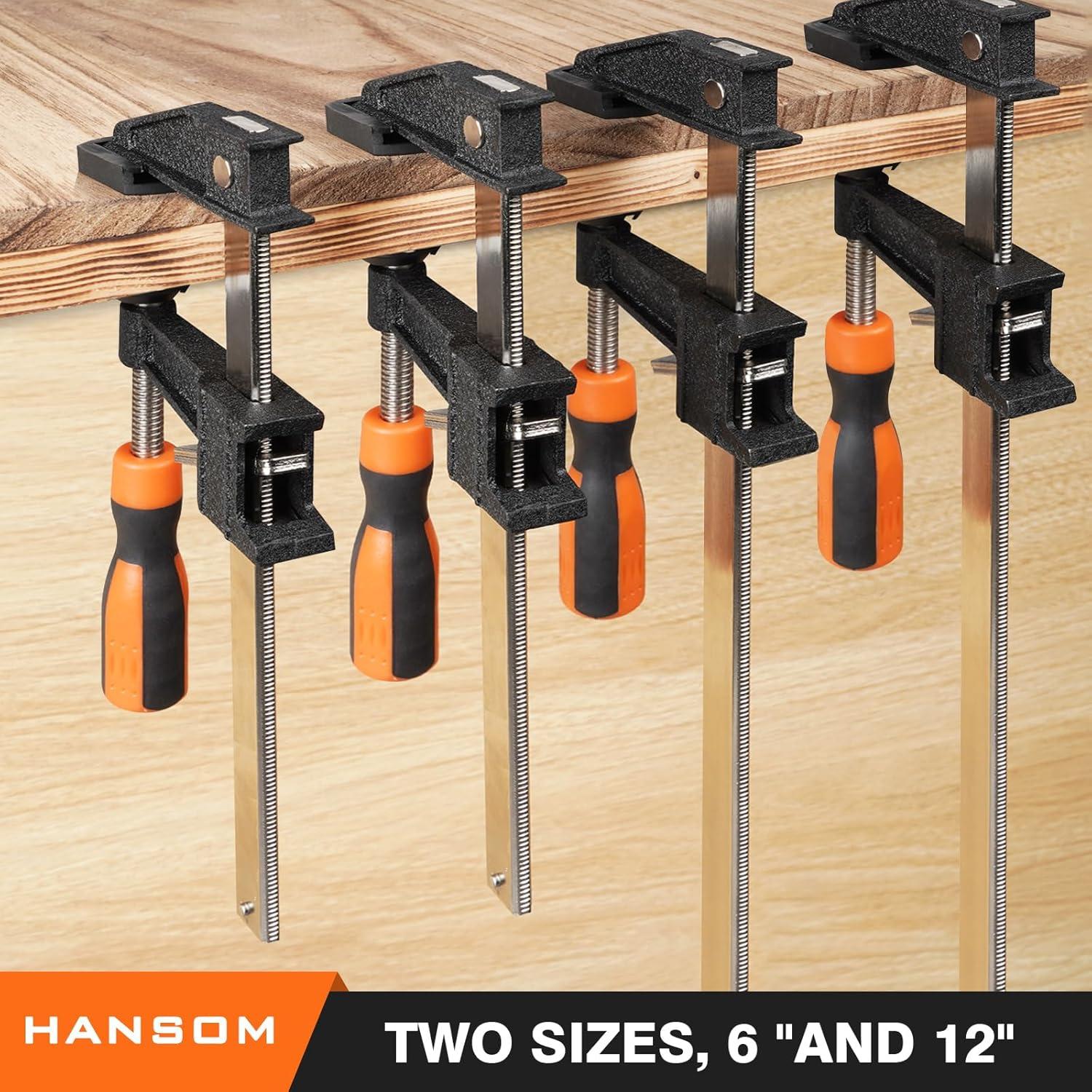 Juego de 6 Abrazaderas de Barra HANSOM 30.48 cm y 15.24 cm