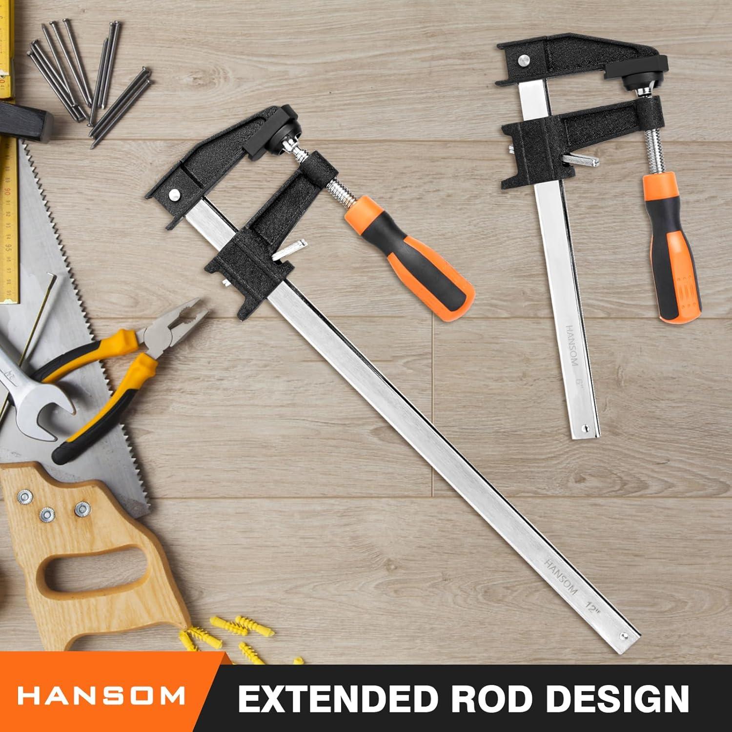 Juego de 6 Abrazaderas de Barra HANSOM 30.48 cm y 15.24 cm