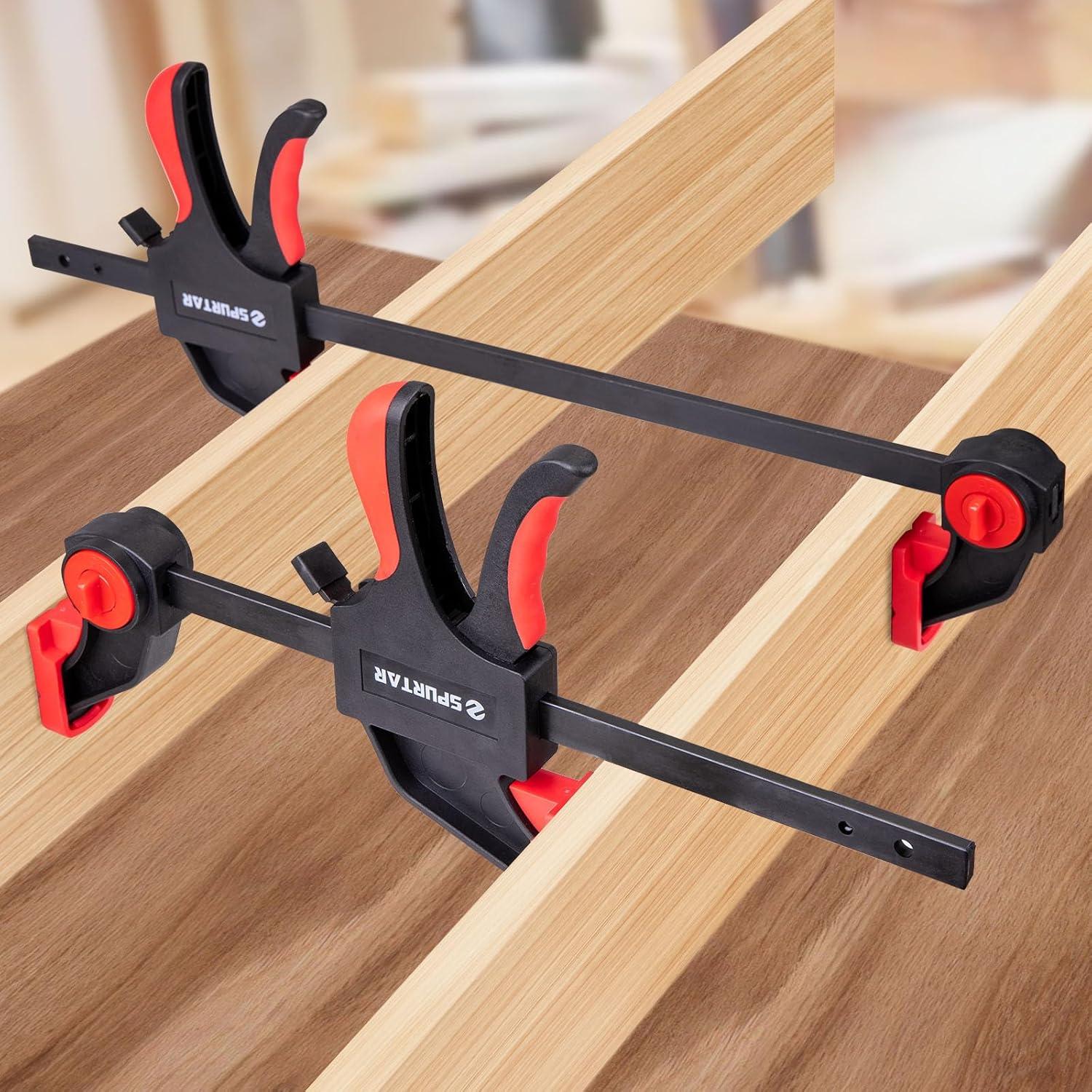 Juego de 6 Abrazaderas de Carpintería Spurtar 15.24 y 30.48 cm