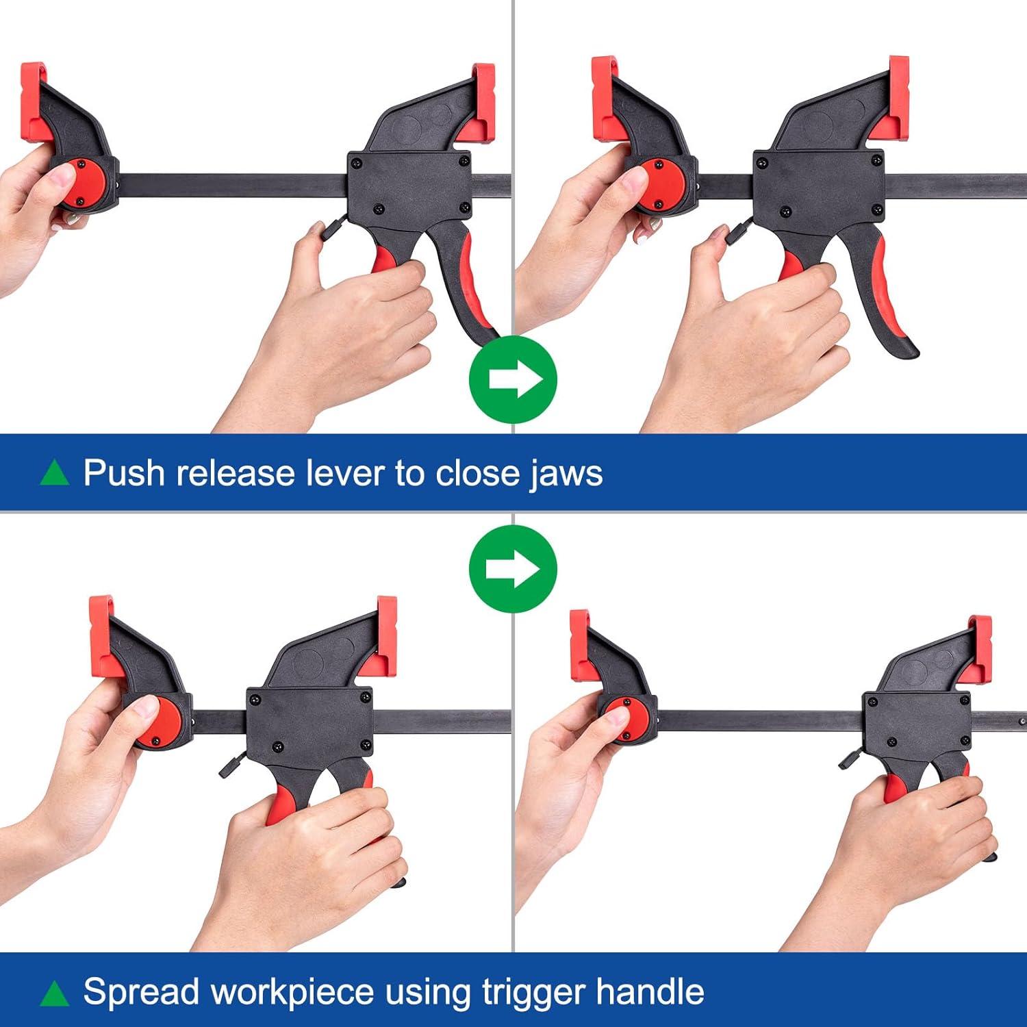 Juego de 6 Abrazaderas de Carpintería Spurtar 15.24 y 30.48 cm