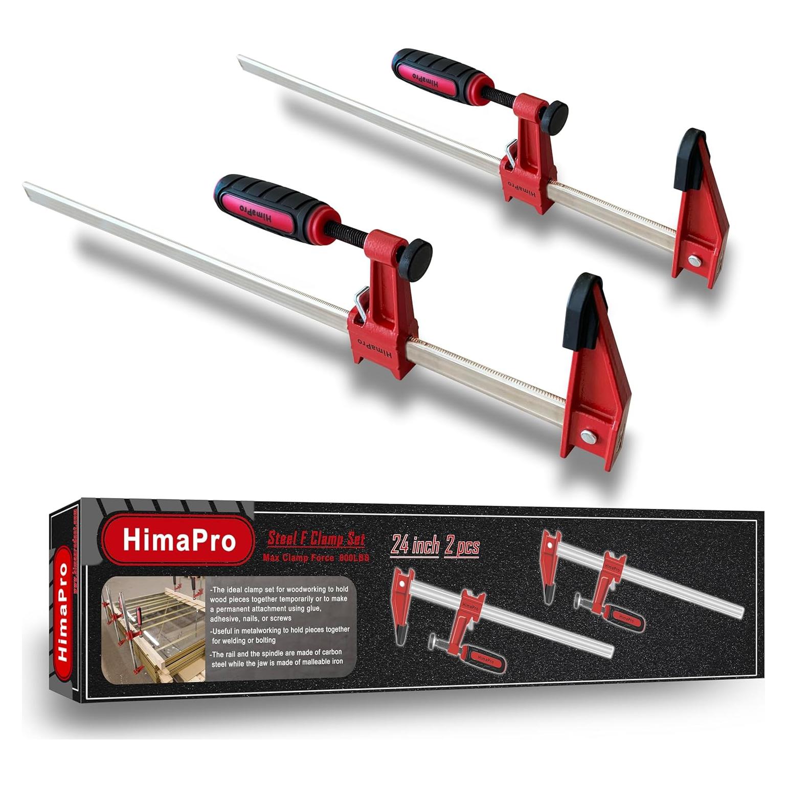 Juego de Abrazaderas F HimaPro 24" Acero 600 kg 2 Pzas