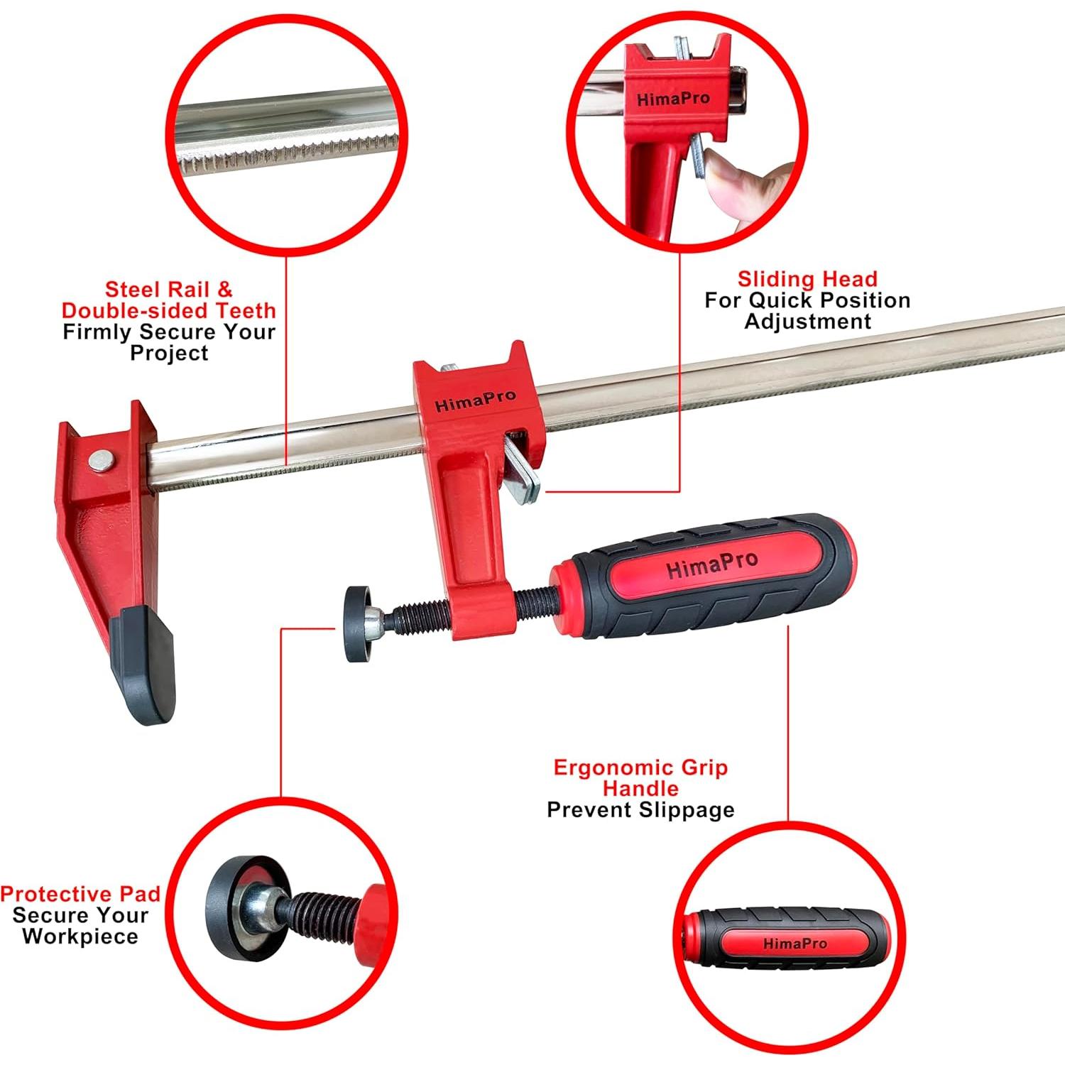 Juego de Abrazaderas F HimaPro 24" Acero 600 kg 2 Pzas