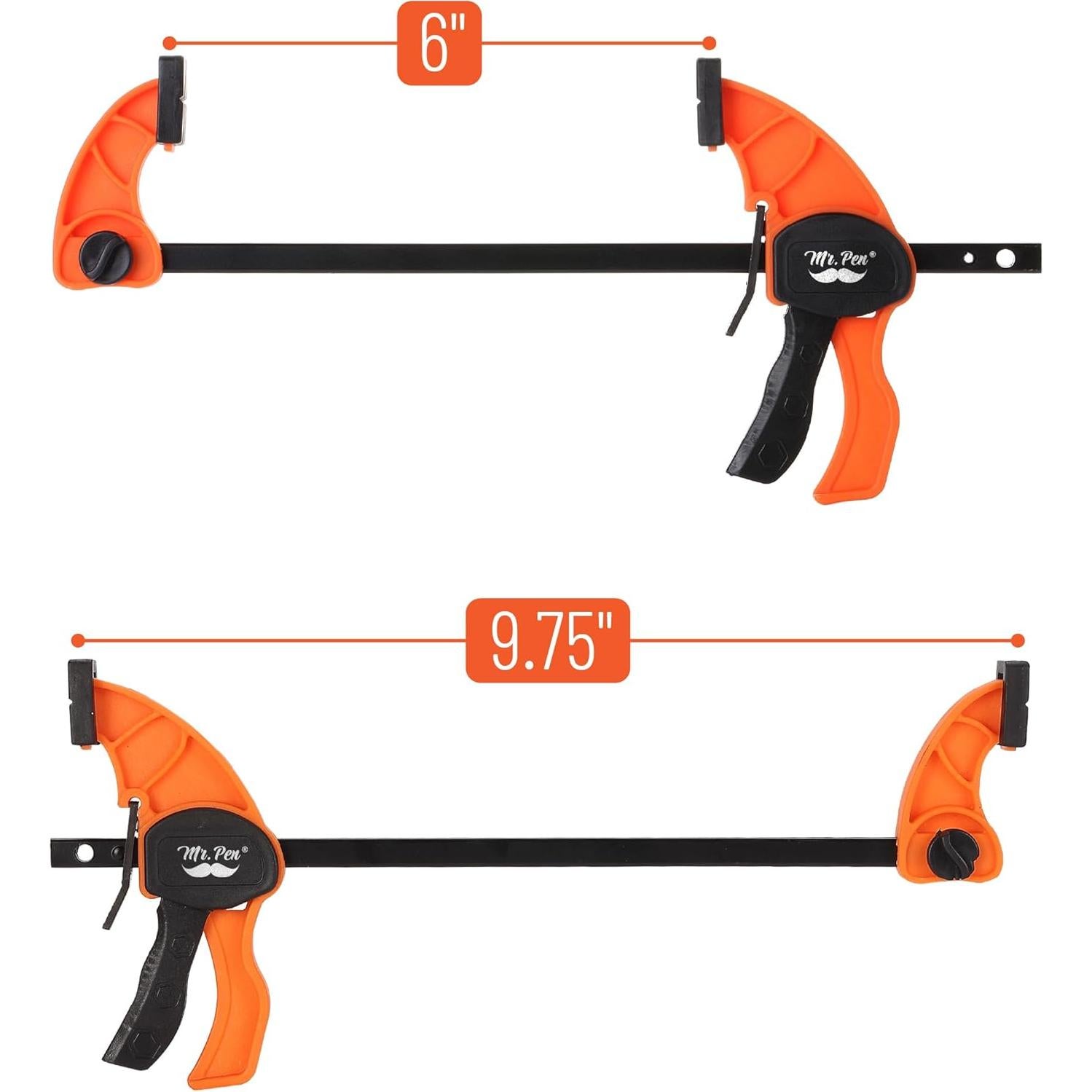 Abrazaderas de Carpintería Mr. Pen 15.24 cm 2 Paquete Naranja
