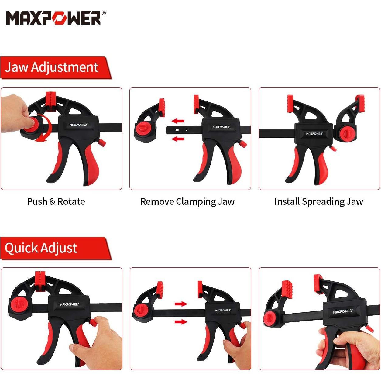 Abrazadera de Carpintería MAXPOWER 600mm 24" - Juego de 4