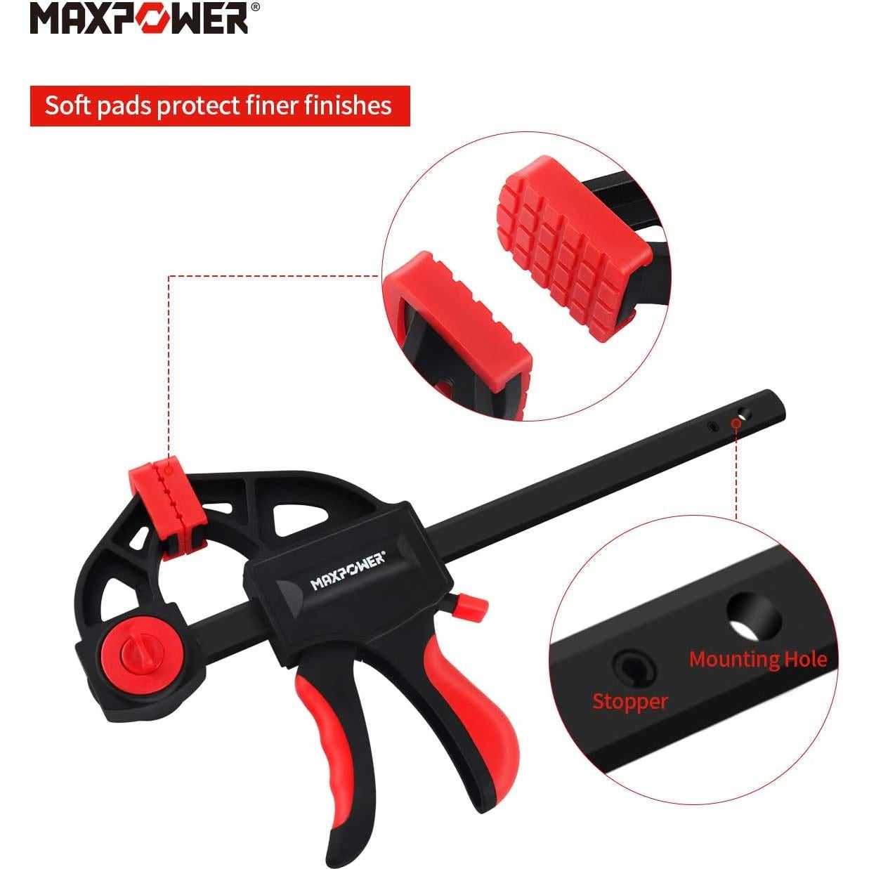 Abrazadera de Carpintería MAXPOWER 600mm 24" - Juego de 4