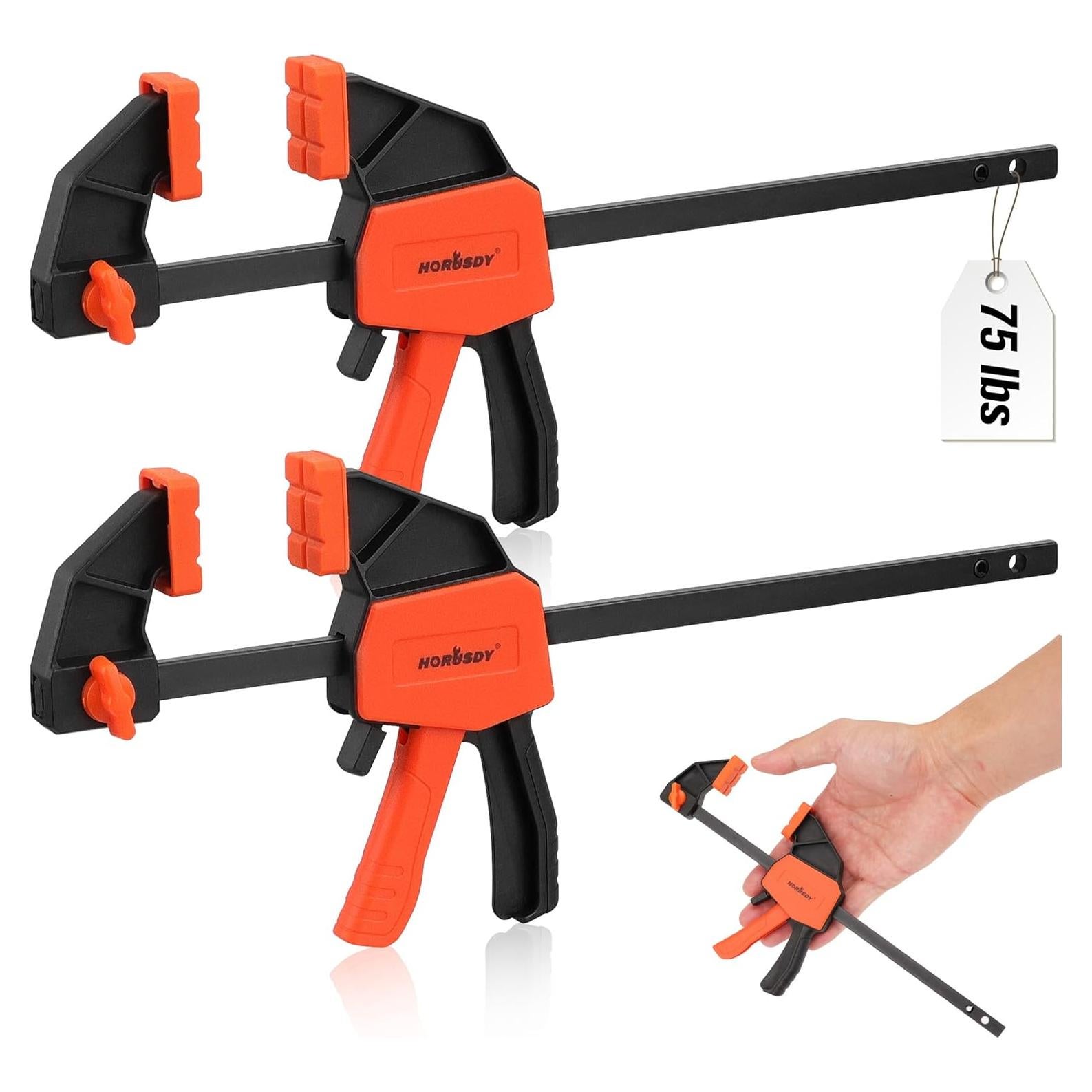 Abrazaderas Rápidas de Carpintería HORUSDY 15.24 cm - 2 Piezas