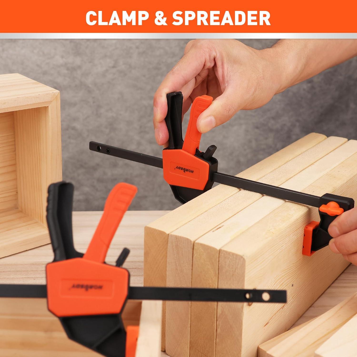 Abrazaderas Rápidas de Carpintería HORUSDY 15.24 cm - 2 Piezas