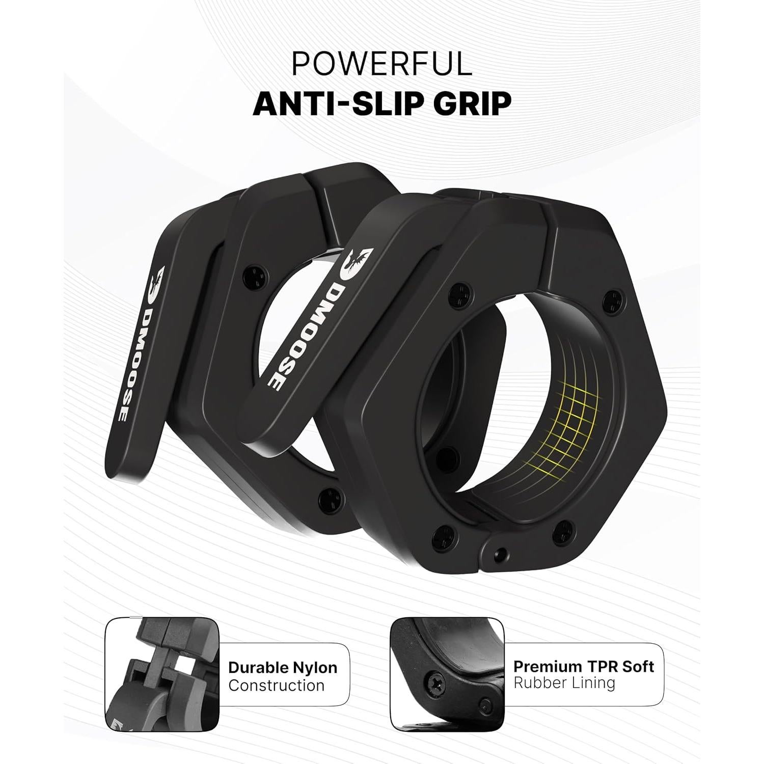 Abrazaderas DMoose para Barra de 5.08 cm - Clips de Peso Antideslizantes