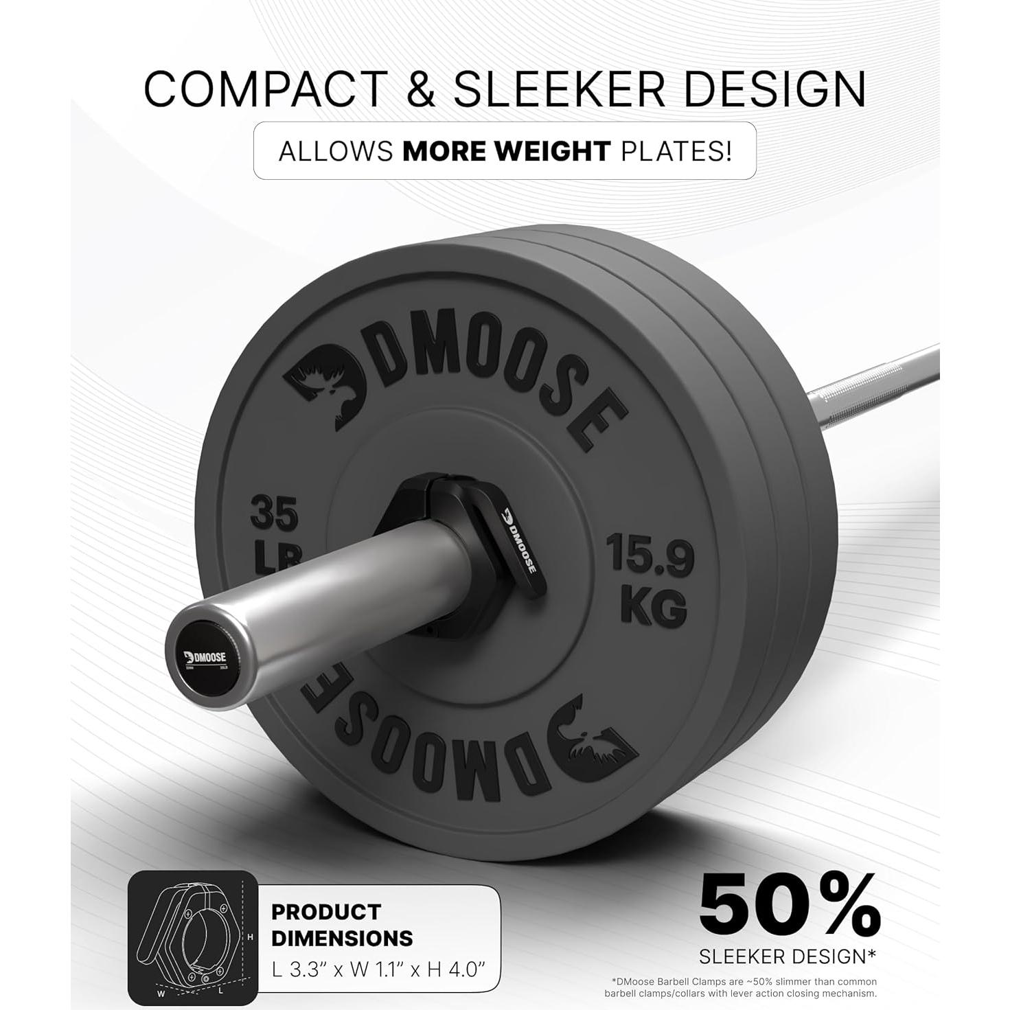 Abrazaderas DMoose para Barra de 5.08 cm - Clips de Peso Antideslizantes