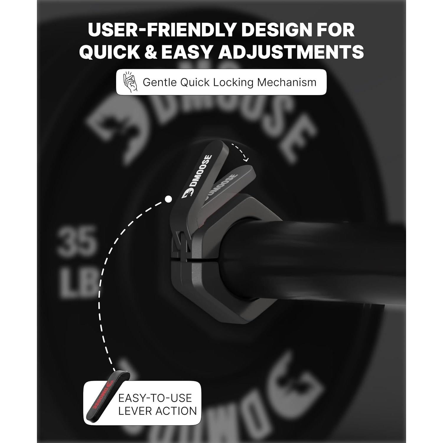 Abrazaderas DMoose para Barra de 5.08 cm - Clips de Peso Antideslizantes