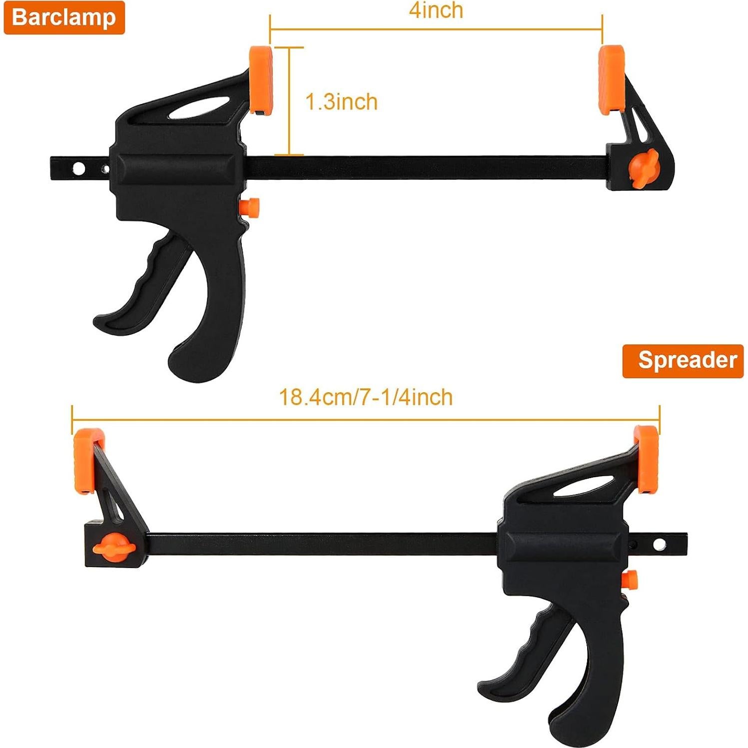 Paquete de 12 Abrazaderas de Barra LISHINE 10.16 cm para Carpintería
