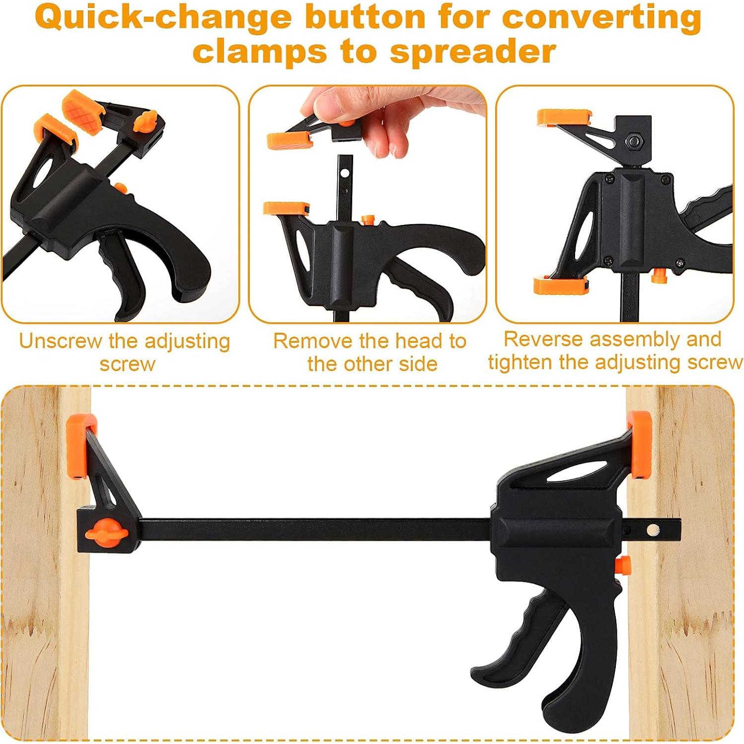 Paquete de 12 Abrazaderas de Barra LISHINE 10.16 cm para Carpintería