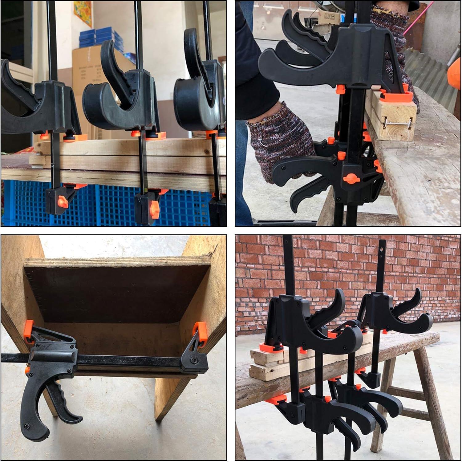 Paquete de 12 Abrazaderas de Barra LISHINE 10.16 cm para Carpintería