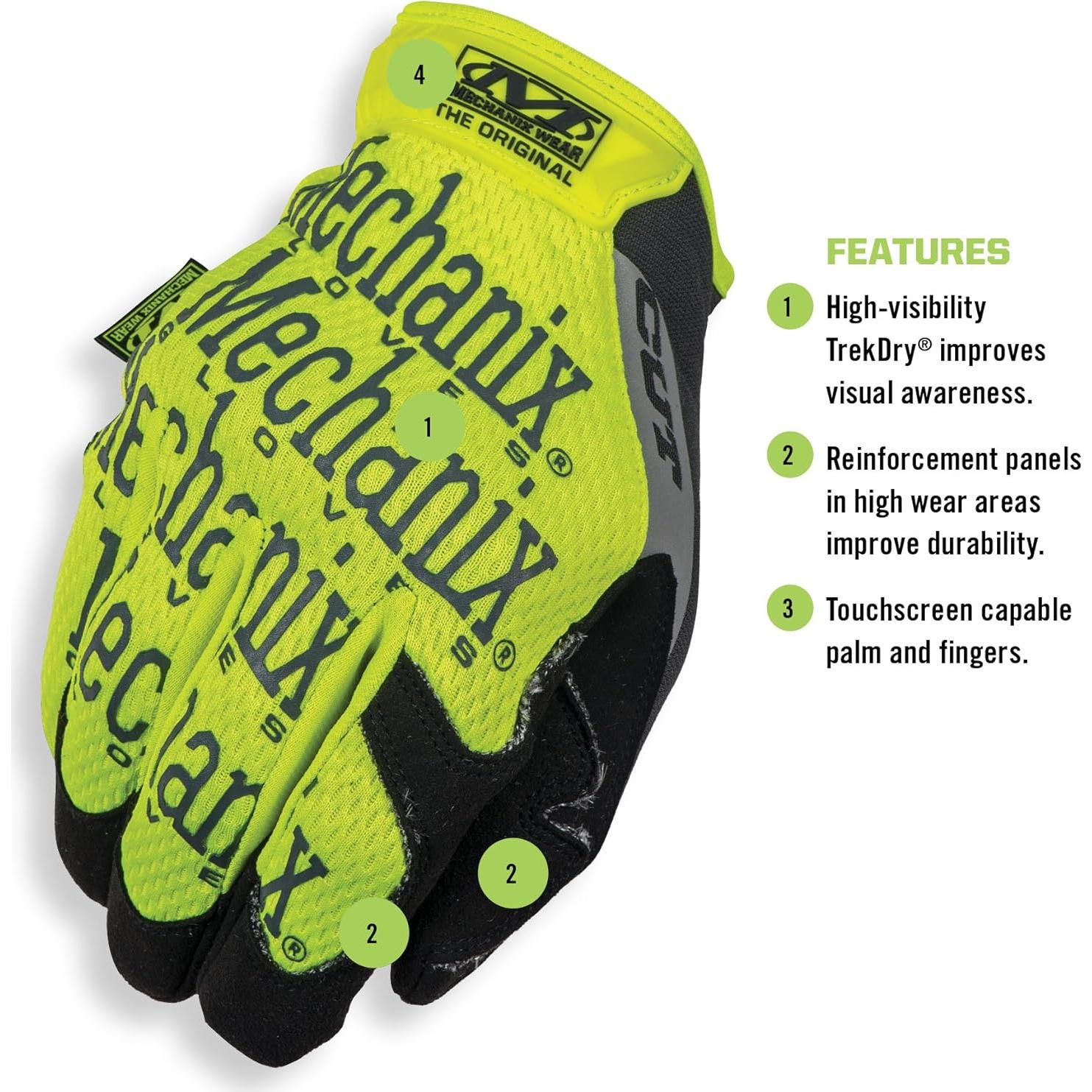 Guantes de Trabajo Mechanix Wear Talla Mediana Amarillo Naranja