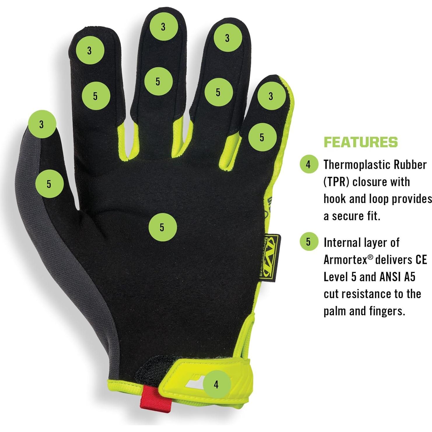 Guantes de Trabajo Mechanix Wear Talla Mediana Amarillo Naranja