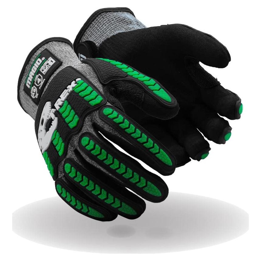 Guantes de Impacto MAGID T-REX Flex TRX795, Nivel A9, Negro/Verde