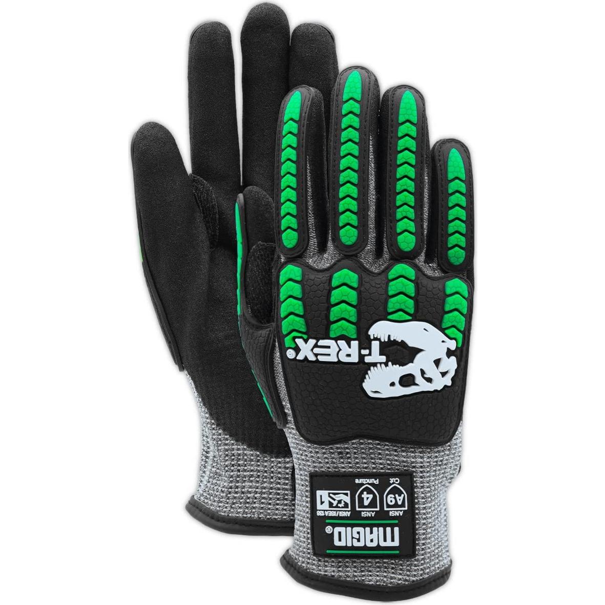 Guantes de Impacto MAGID T-REX Flex TRX795, Nivel A9, Negro/Verde