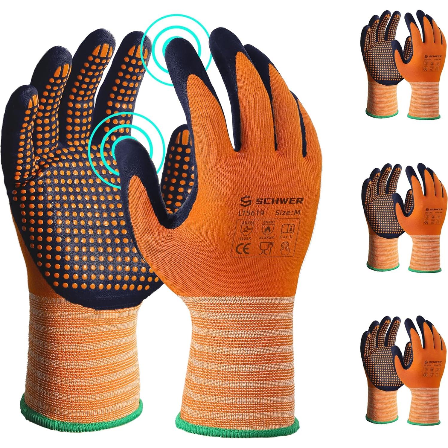 Guantes de Trabajo Schwer LT5619 Nitrilo M + Mangas ANSI A9