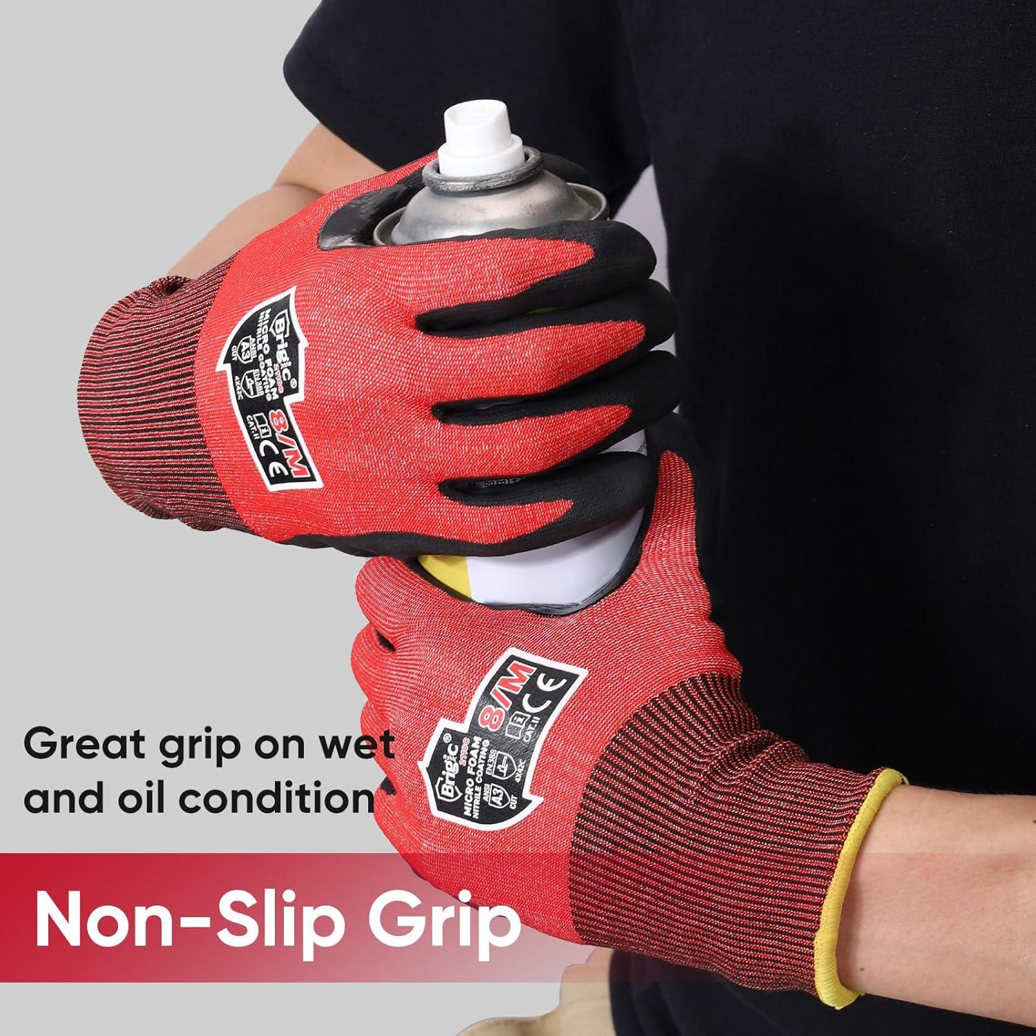 Guantes resistentes a cortes Level 3 Micro Foam Nitrilo Rojo