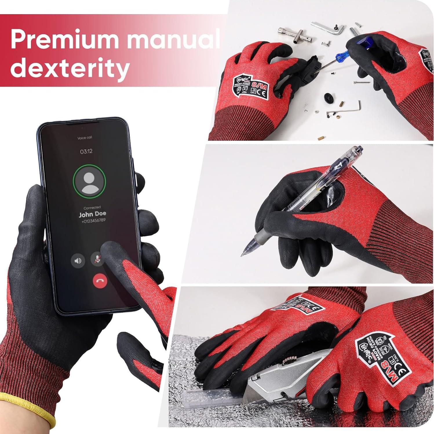 Guantes resistentes a cortes Level 3 Micro Foam Nitrilo Rojo