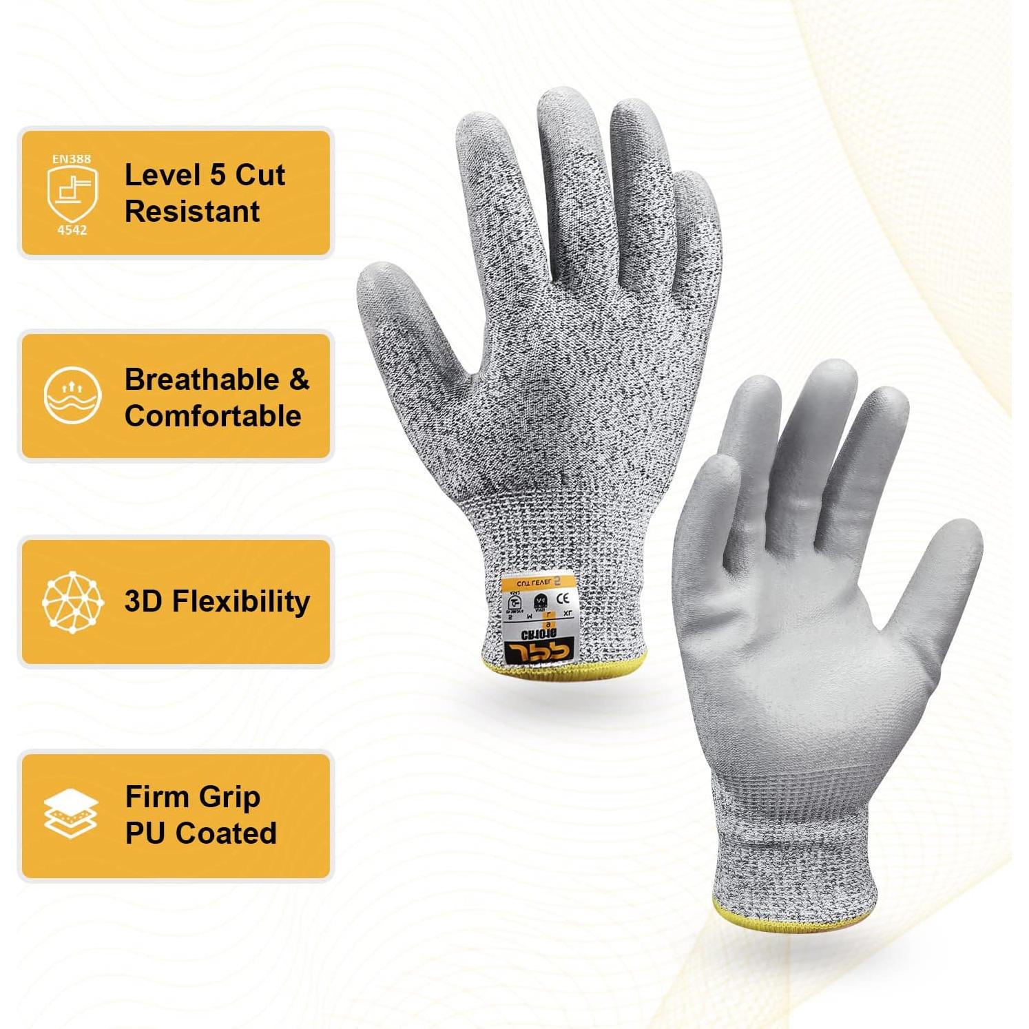 Guantes JPP Resistentes a Cortes CE Nivel 5 - Talla X-Large