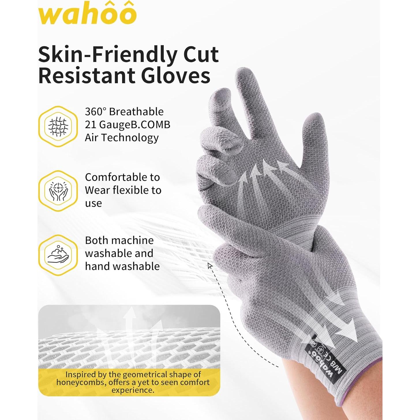 Guantes resistentes a cortes Wahoo 21 Gauge B.COMB Air grado alimenticio