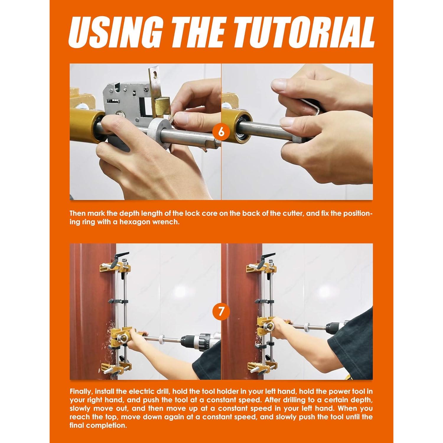 Kit de Instalación de Cerraduras Luckyway con 3 Cortadores M10