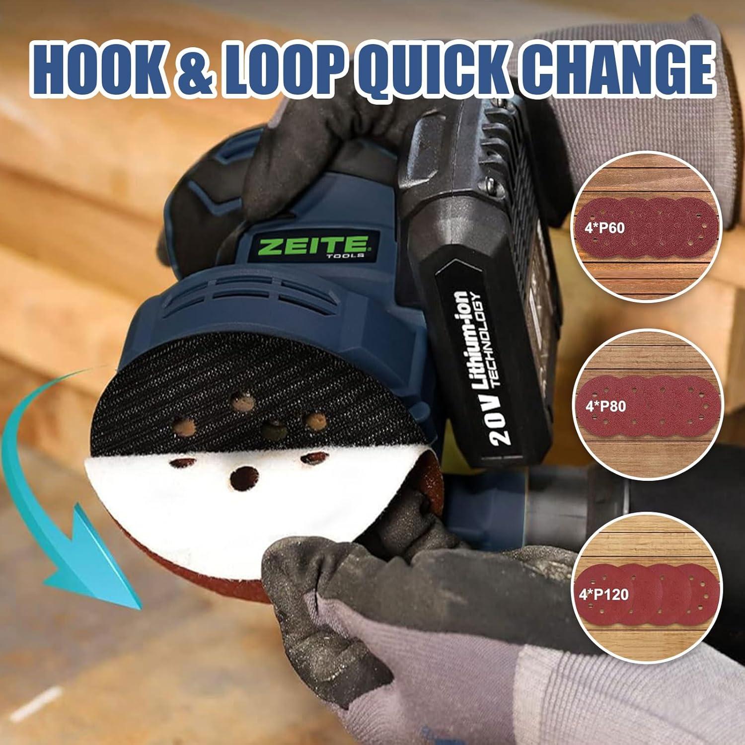 Lijadora Orbital Inalámbrica ZEITE 20V 5" 6 Velocidades 2.2kg