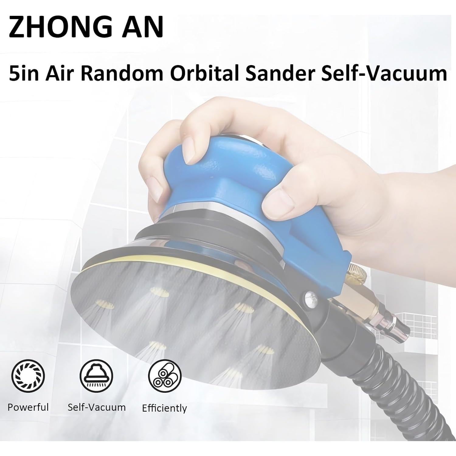 Lijadora Orbital de Palma ZHONG AN 5" Aire Doble Acción