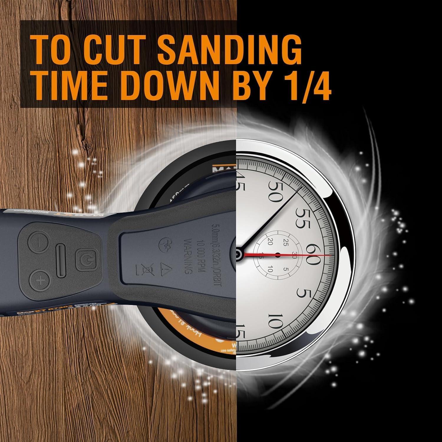 Lijadora Orbital Aleatoria MAXXT 350W 2.5mm con Velocidad Variable