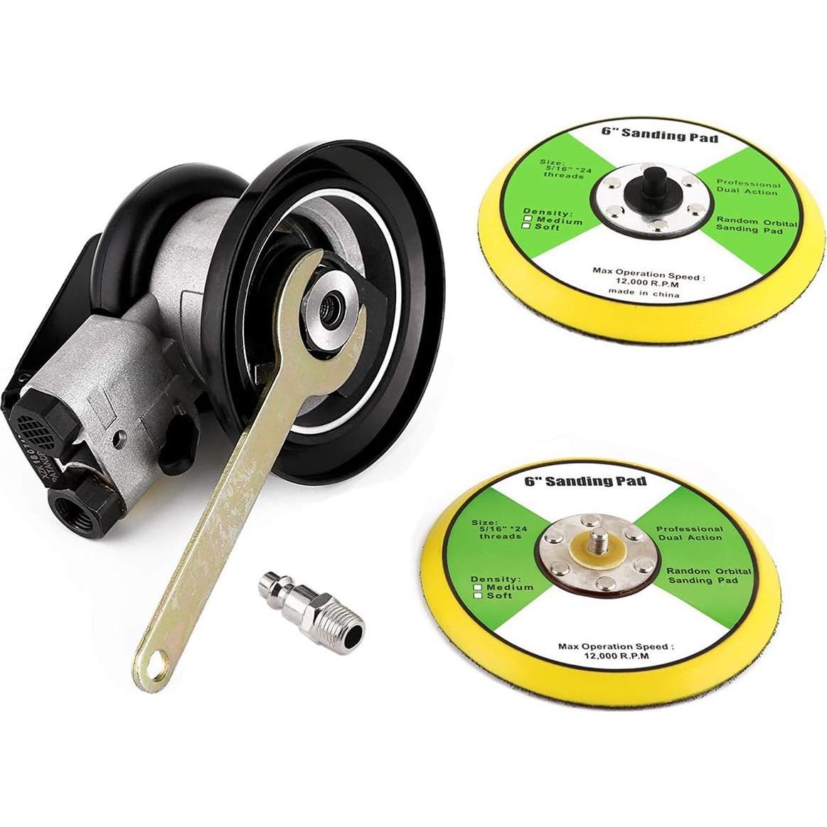 Lijadora Orbital Neumática Valianto 6" Doble Acción Alta Resistencia