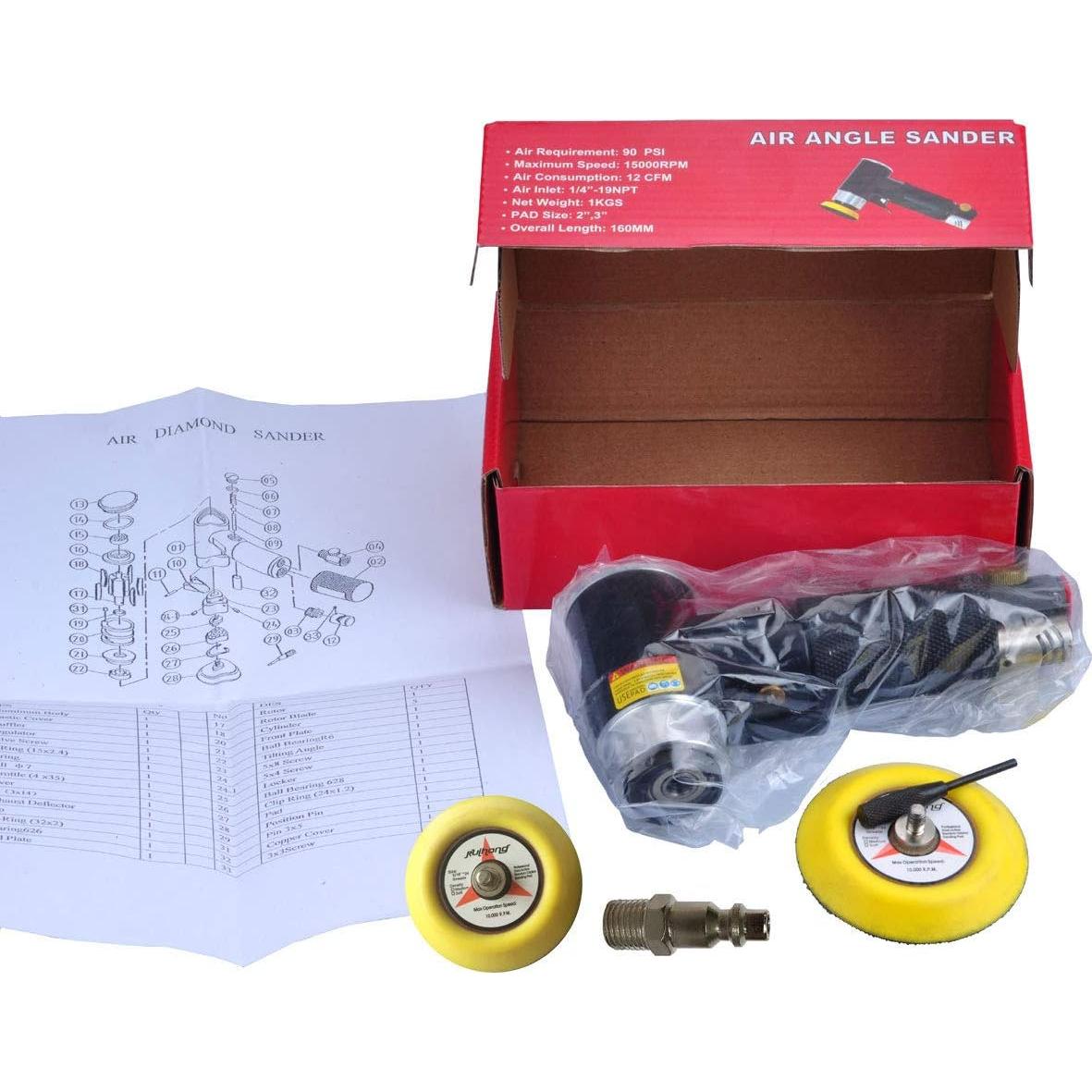 Lijadora de aire orbital PROSHI 2" y 3" con accesorios