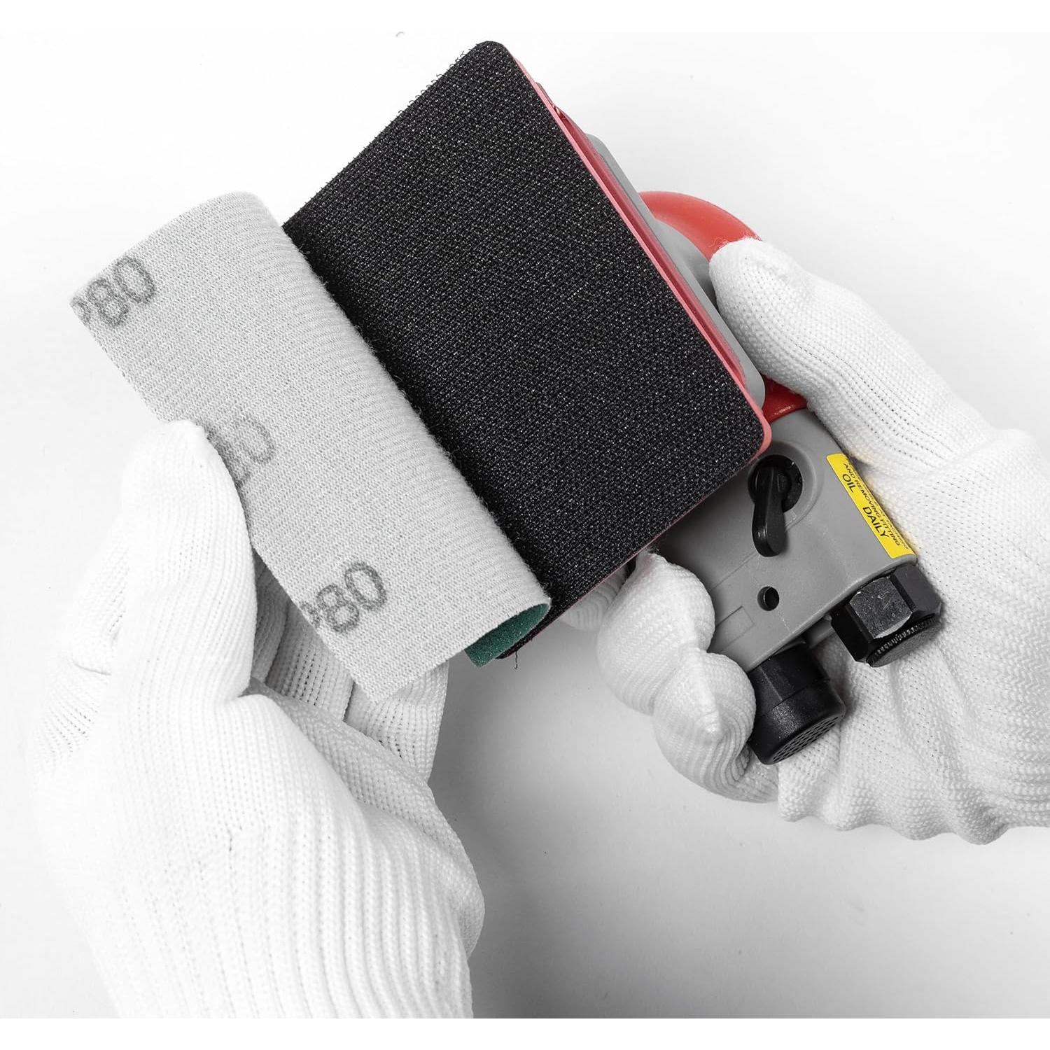 Lijadora orbital neumática UPWOOD 3x4" 10000 RPM con 12 lijas