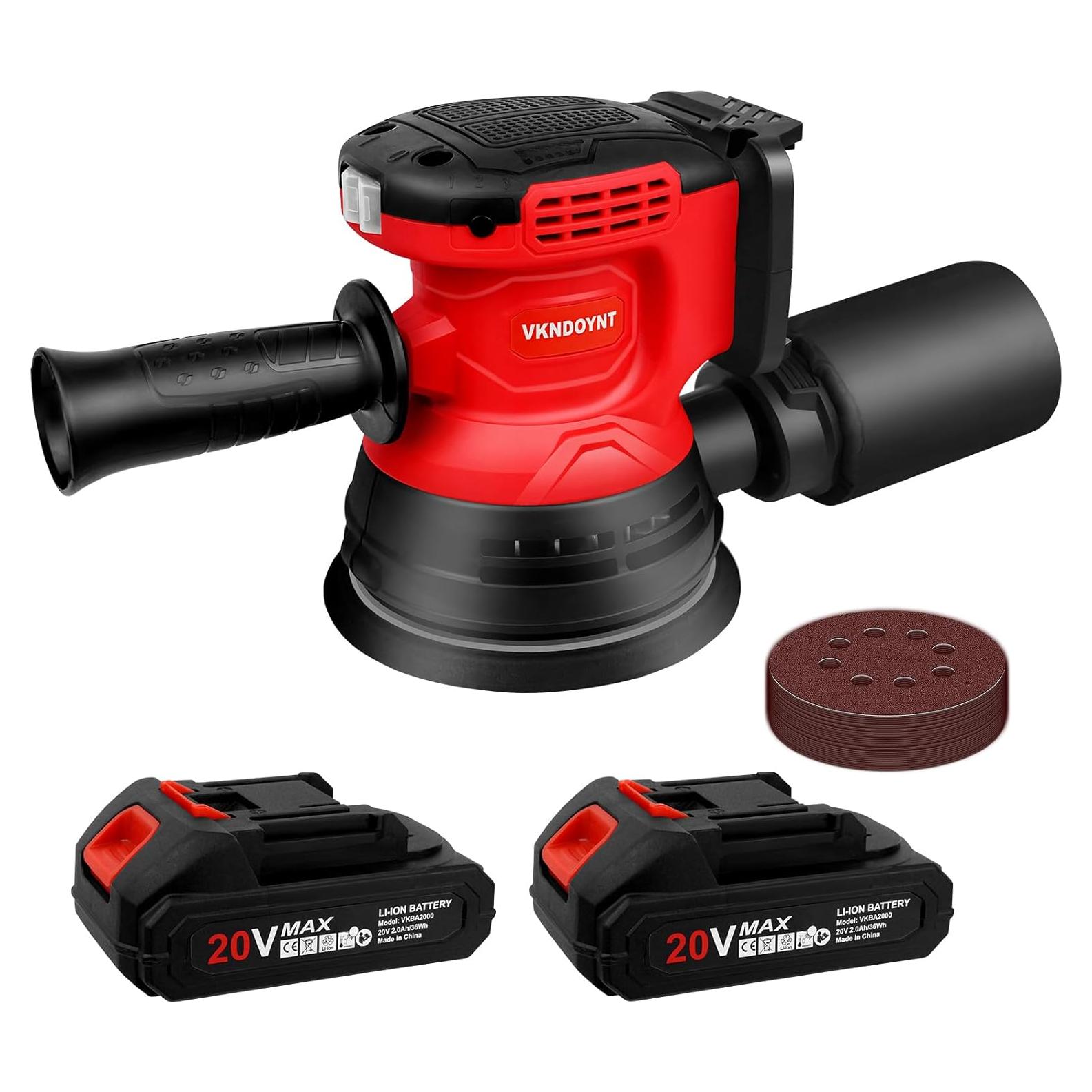 Lijadora Orbital Sin Escobillas Vkndoynt 20V 5" 3 Velocidades