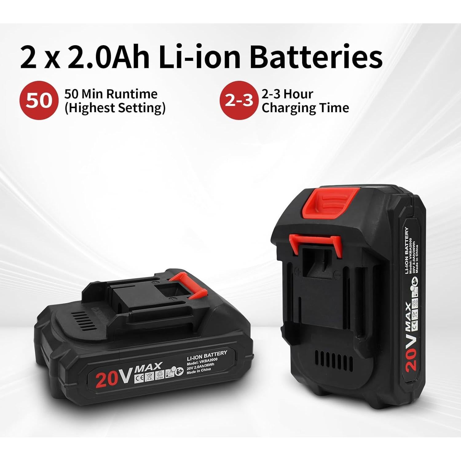 Lijadora Orbital Sin Escobillas Vkndoynt 20V 5" 3 Velocidades