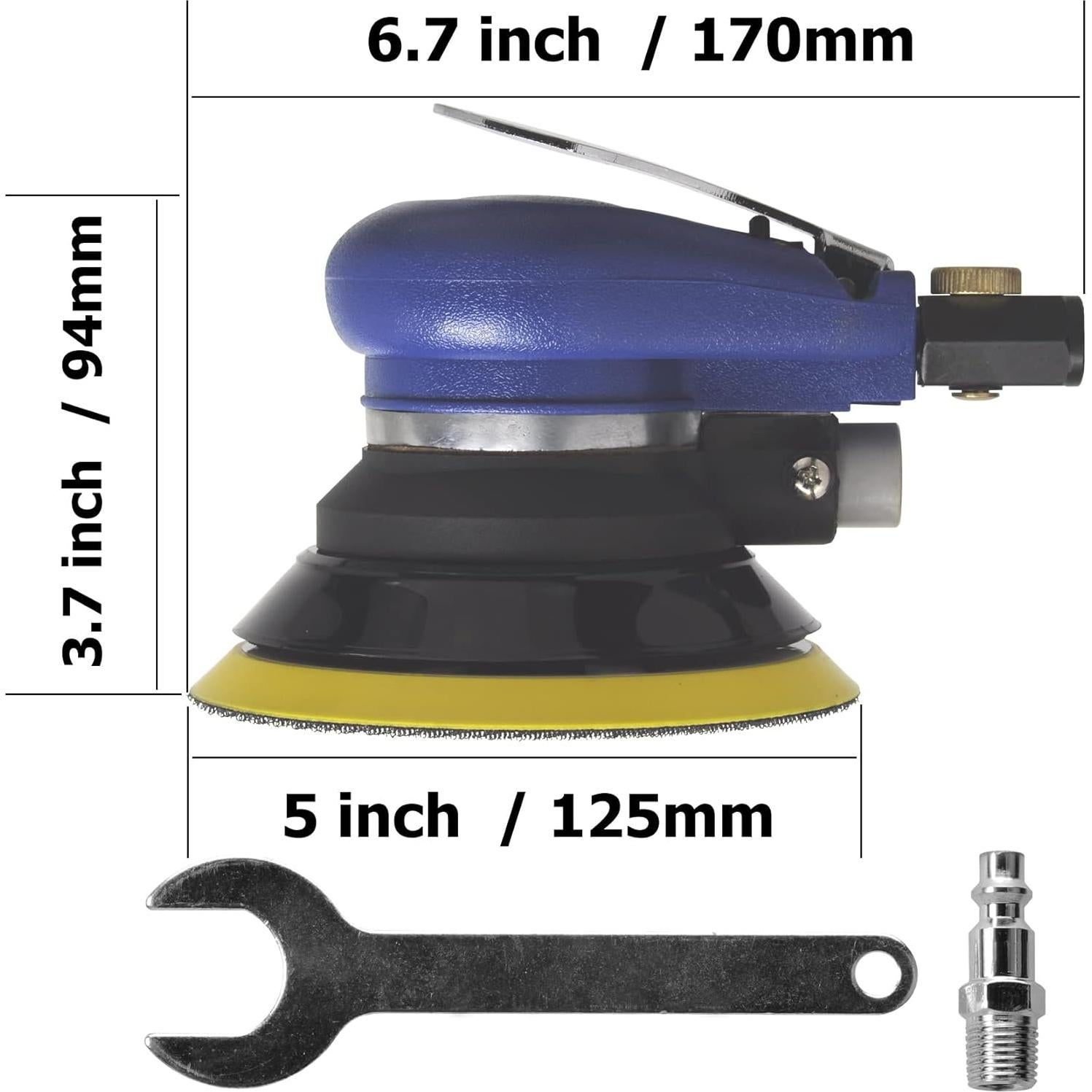 Lijadora orbital neumática TOOLPEAK 5" 10000 RPM