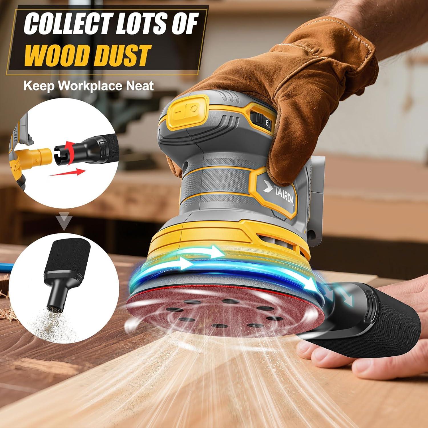 Lijadora Orbital Inalámbrica TAIRDA 20V 12000 RPM 6 Velocidades