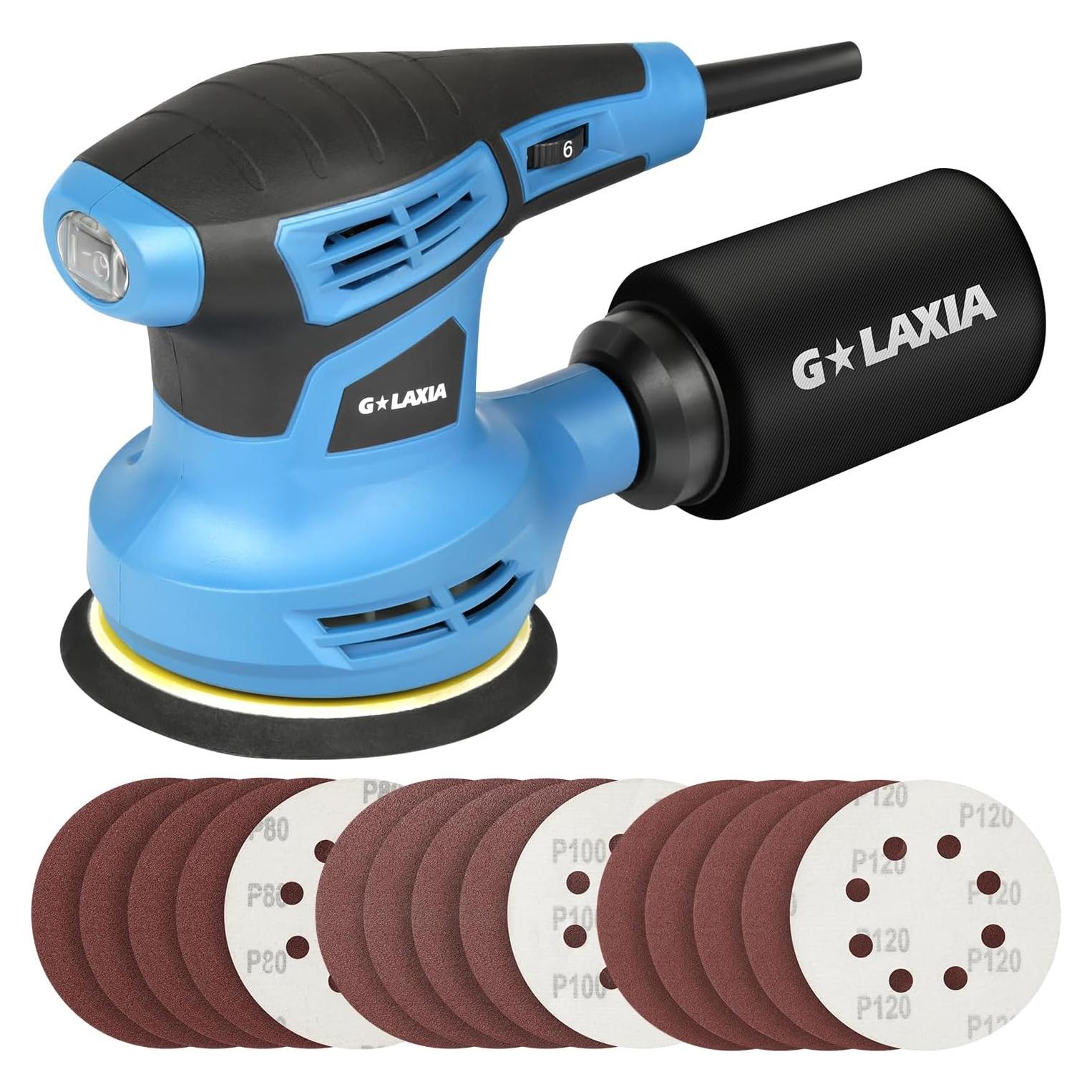 Lijadora Orbital Eléctrica G LAXIA GA6206, 2.5A, 5" con 15 Discos