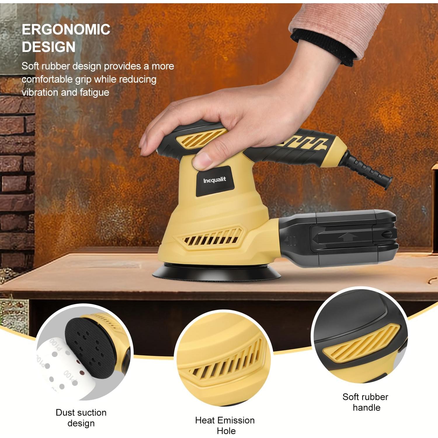 Lijadora Orbital Eléctrica Inequalit 2.5A 12.4cm 13000 RPM